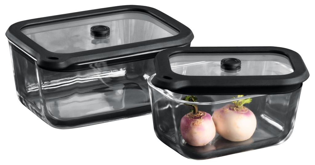 Chef Cuisine Vakuum Glasbehälter Medium, 2er Set