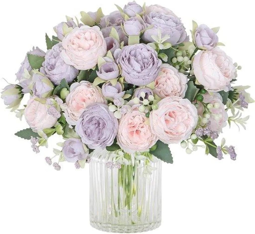 Fleurs artificielles pivoines en soie pour décoration de table