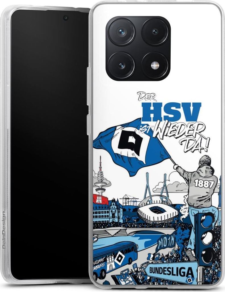 DeinDesign Handyhülle für Xiaomi Poco X6 Pro Silikon Hülle Case Smartphone Schutzhülle Aufstieg Hamburger SV Offizielles Lizenzprodukt