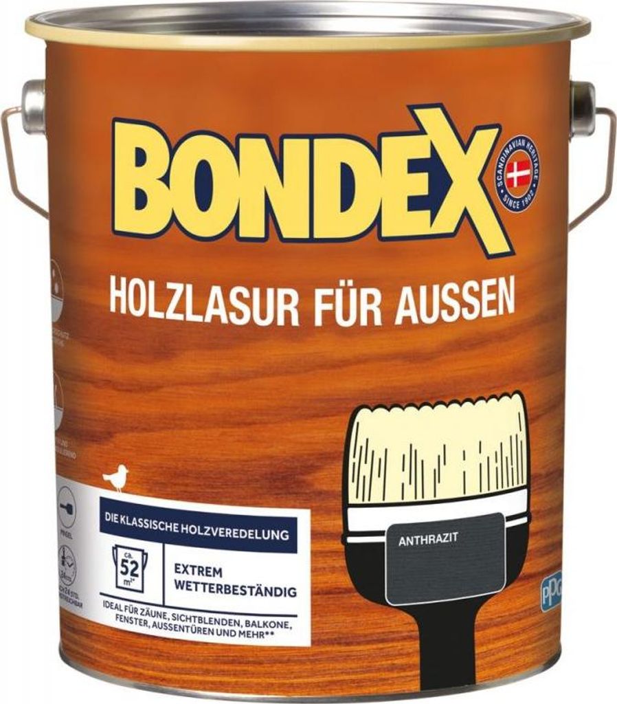 Bondex Holzlasur 4 L anthrazit