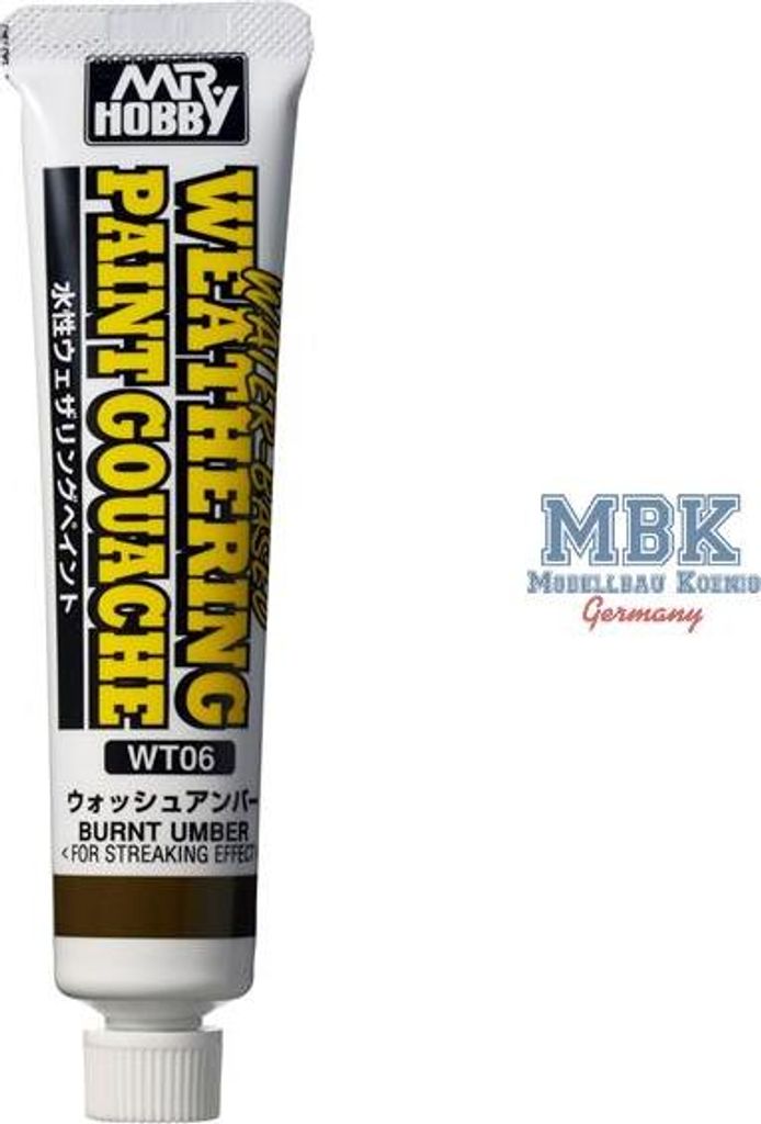 Mr. Hobby - Gunze WT-06 - Water-Based Weathering Paint Gouache Burnt Umber - Neu