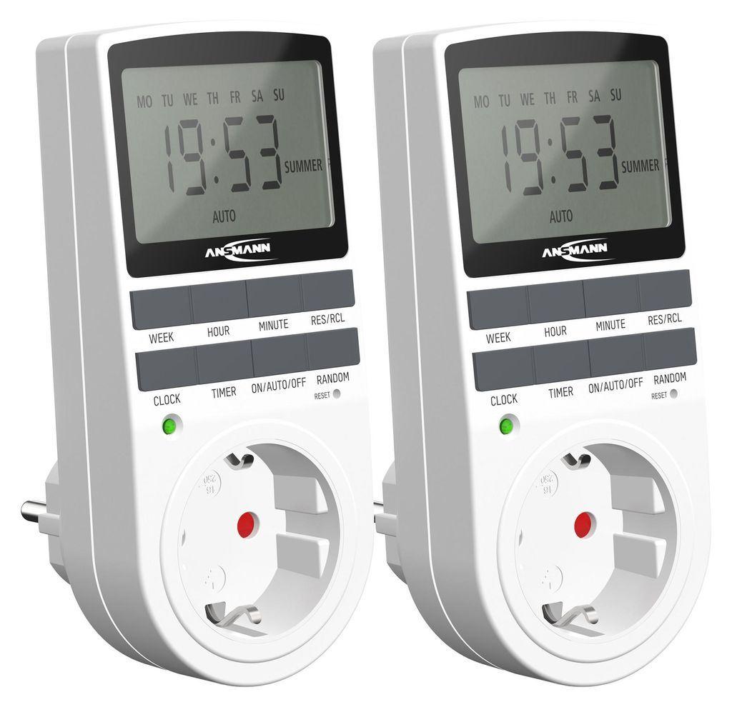 ANSMANN 2x digitale Wochenzeitschaltuhr, LCD-Display 3680W, Produktbild 