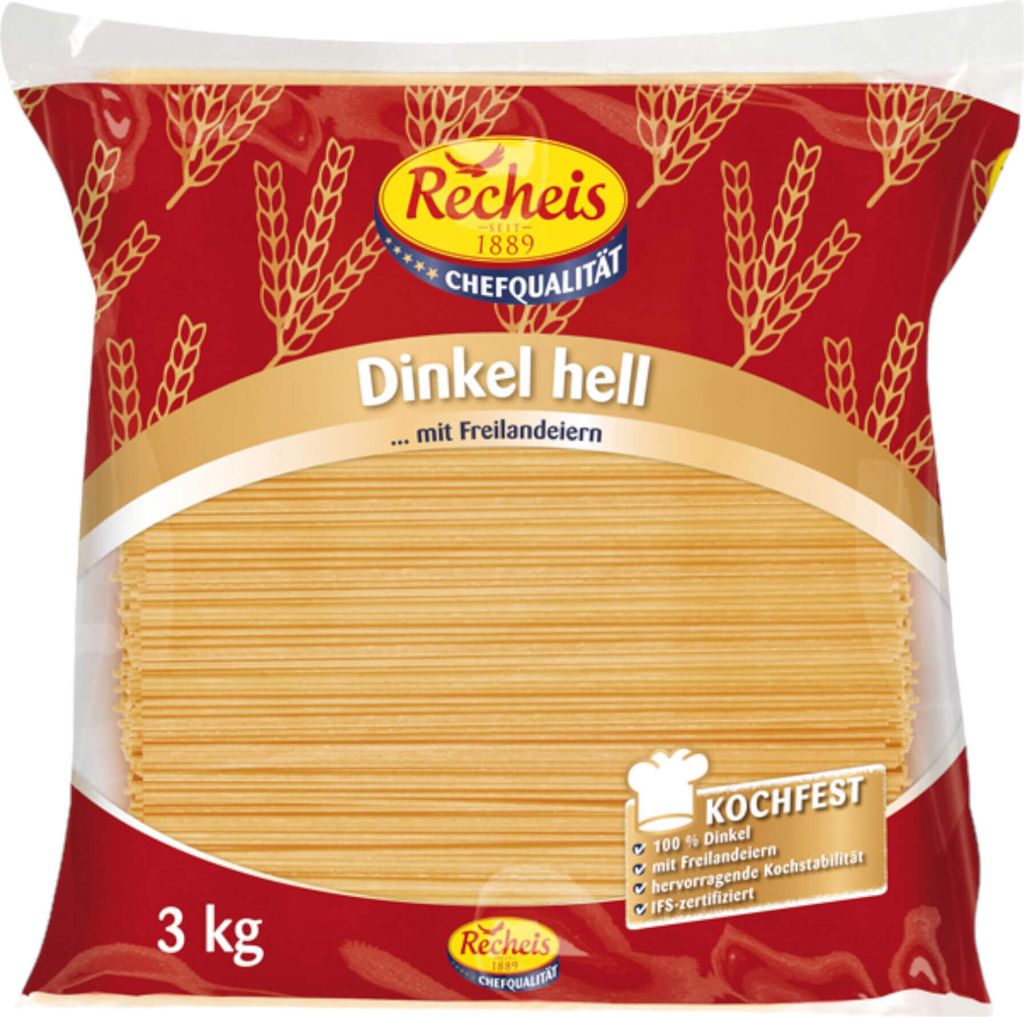 Recheis Dinkel 2-Ei Spaghetti hell 3000g Produktbild 