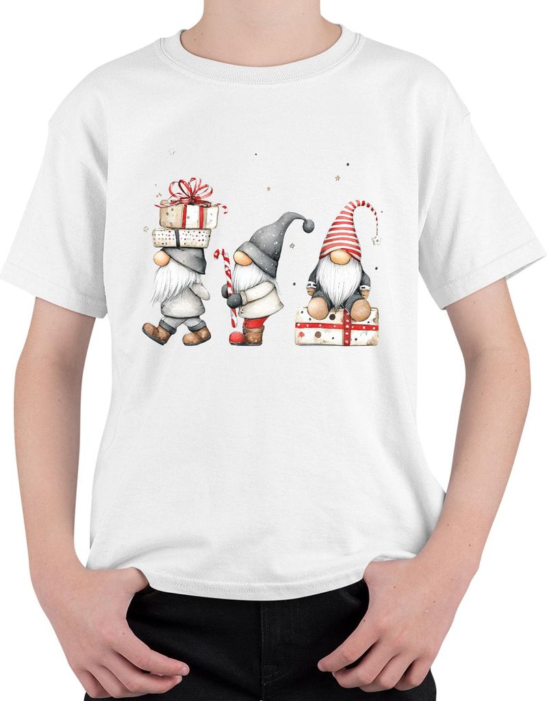Weihnachtswichtel Skandinavisch niedlich Geschenk Weihnachten Uni Kinder T-Shirt, Weiß, 116
