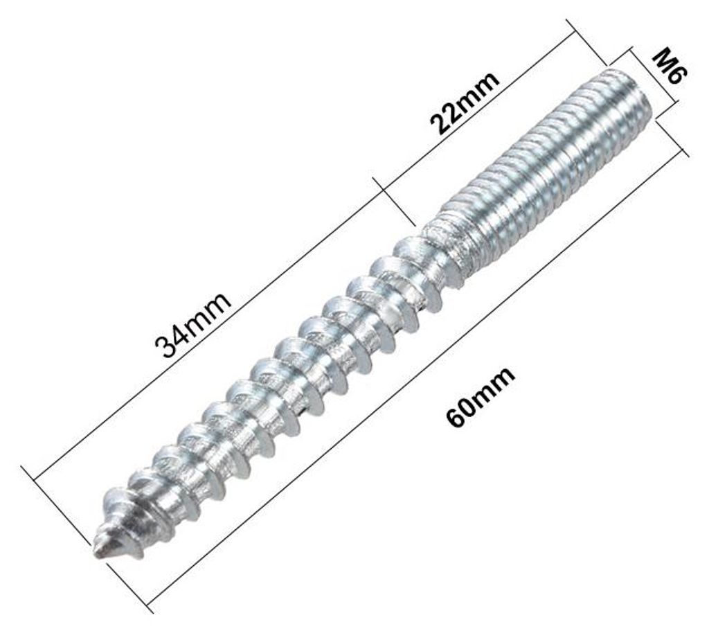 8 Stš¹ck M6 Aufh?nger Schrauben L?nge 2-3/8"(60mm) Doppelkopfschrauben Selbstschneidende Ersatz 6 mm Holzgelenk M?belbeine
