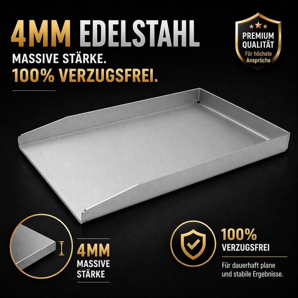 Werk24 Edelstahl Plancha Grillplatte für Gasgrill & Produktbild 