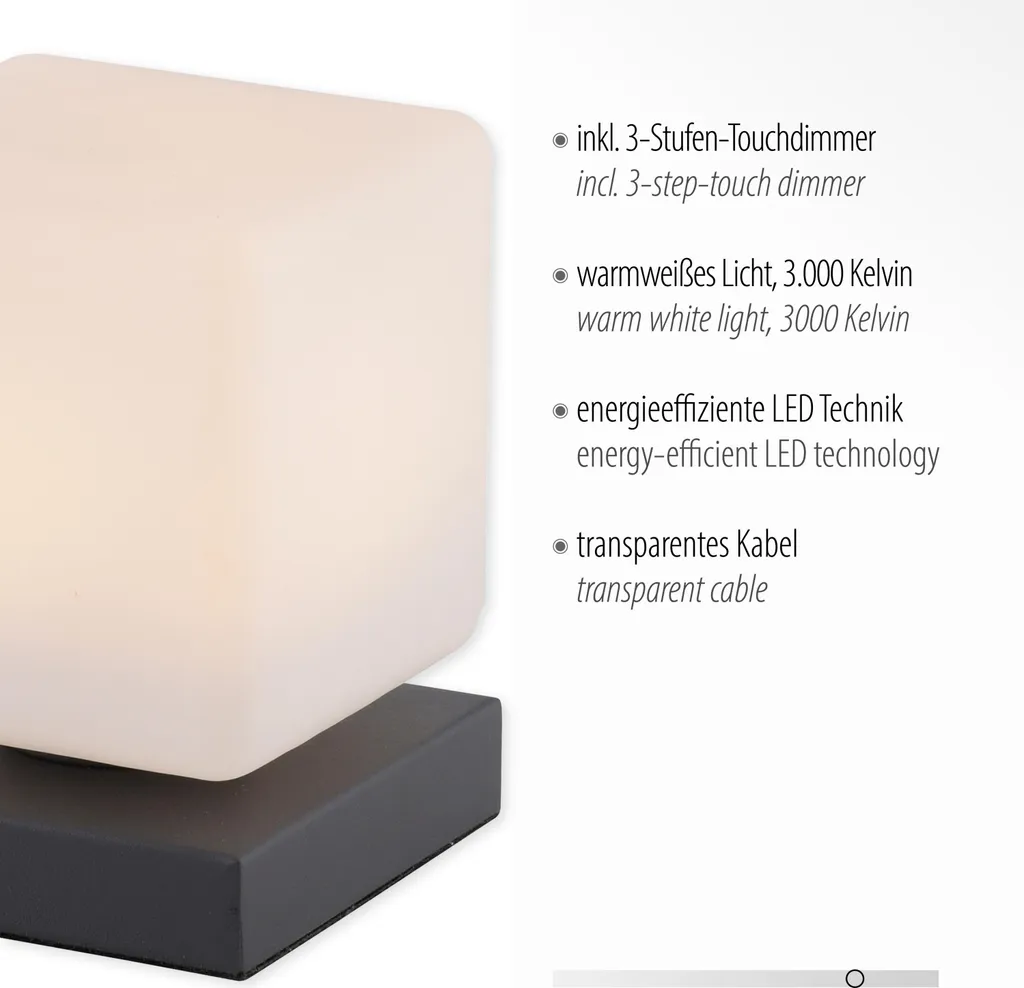 Lampe de table anthracite IP20 1xLED 5W 3000K pour éclairage d'appoint - 3