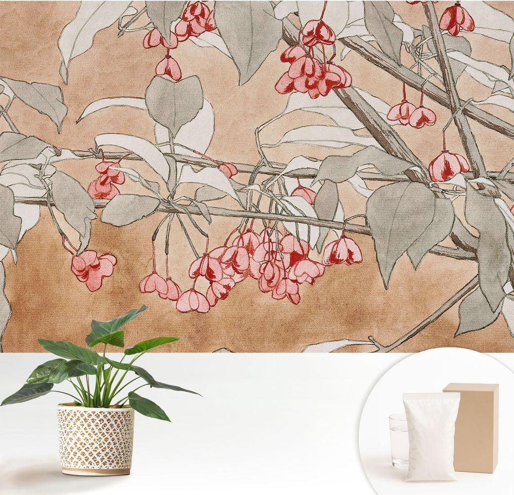 Fototapete - 152x104 cm - Tapete - Wandtapete - Wandbilder - Dekofolie - Tapete Folie - Wand - Dekoration - Wohnzimmer - Florale Harmonie