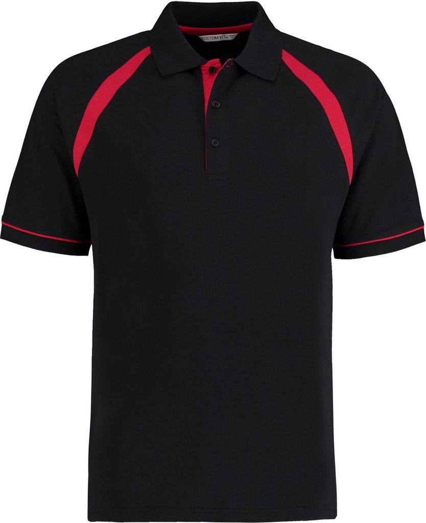 Kustom Kit - "Oak Hill" Poloshirt für Herren RW10127 (XXL) (Schwarz/Leuchtend Rot)