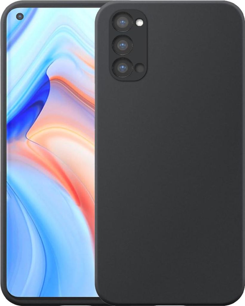 Geeignet für Oppo Reno 4 Pro 5G Phone Case Schwarz Flexible Silikon TPU Case - Flexible Back Cover Case Silikon TPU - Schwarz - Smartphonics