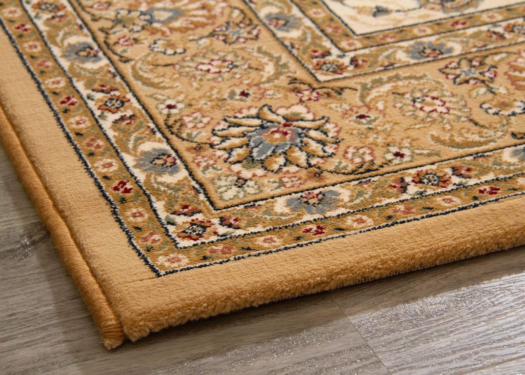 Steffensmeier Orientteppich Wohnzimmer Classical Quality | Wohnzimmer | Orientalisches Muster | Bordüre | Creme Floral, Größe: 80x150 cm