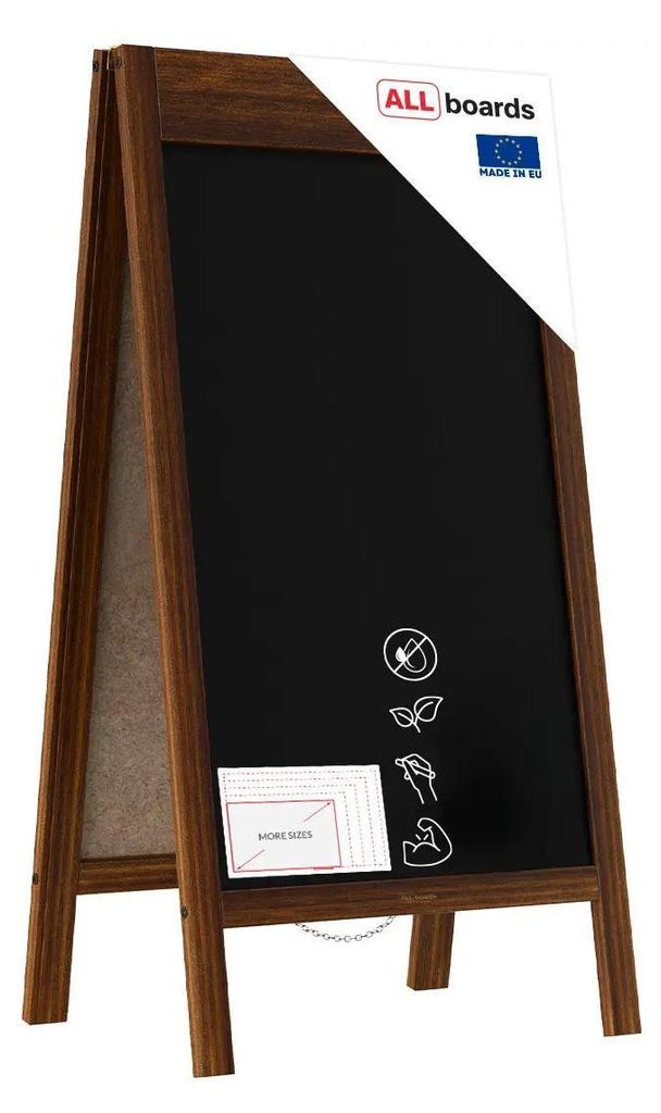 ALLboards Kundenstopper Breiter oberer Rahmen mit Platz für Produktbild 