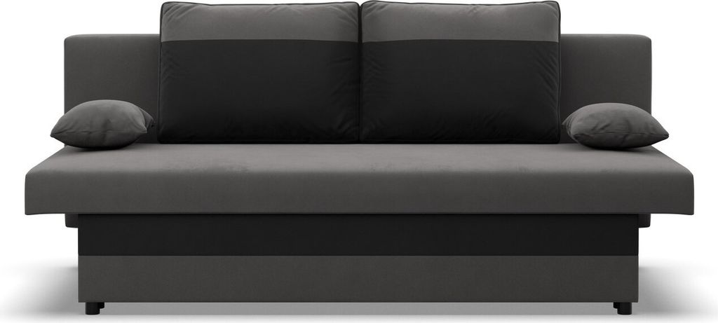 Sofa mit Schlaffunktion NOLA, Wohnizimmer Couch, Bonell, Grau/Schwarz