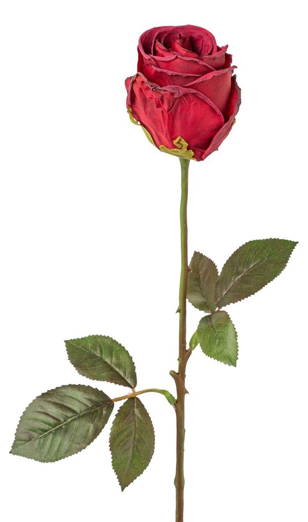 Kunstblume ROSE "TROCKENBLUME". 46cm. 1 Stück. BORDEAUX