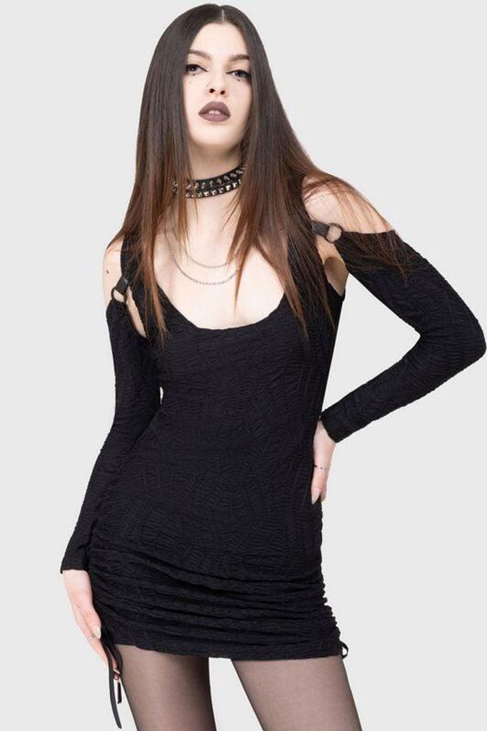 KIHILIST by KILLSTAR Kurzes Kleid Damen Dusk Nomad Dress schwarz XXL