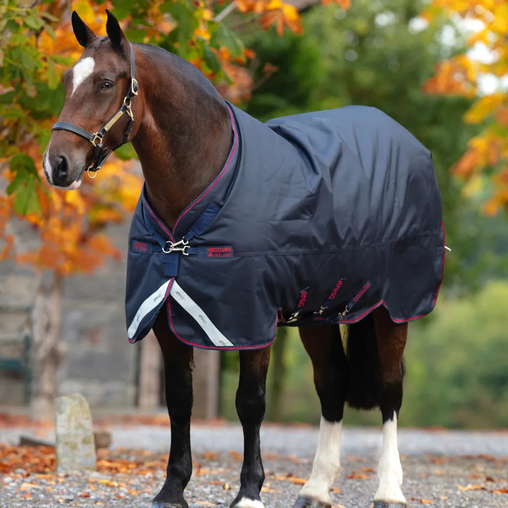 Couverture de pluie pour cheval Amigo Bravo 12 XL 0g Navy Red en 125