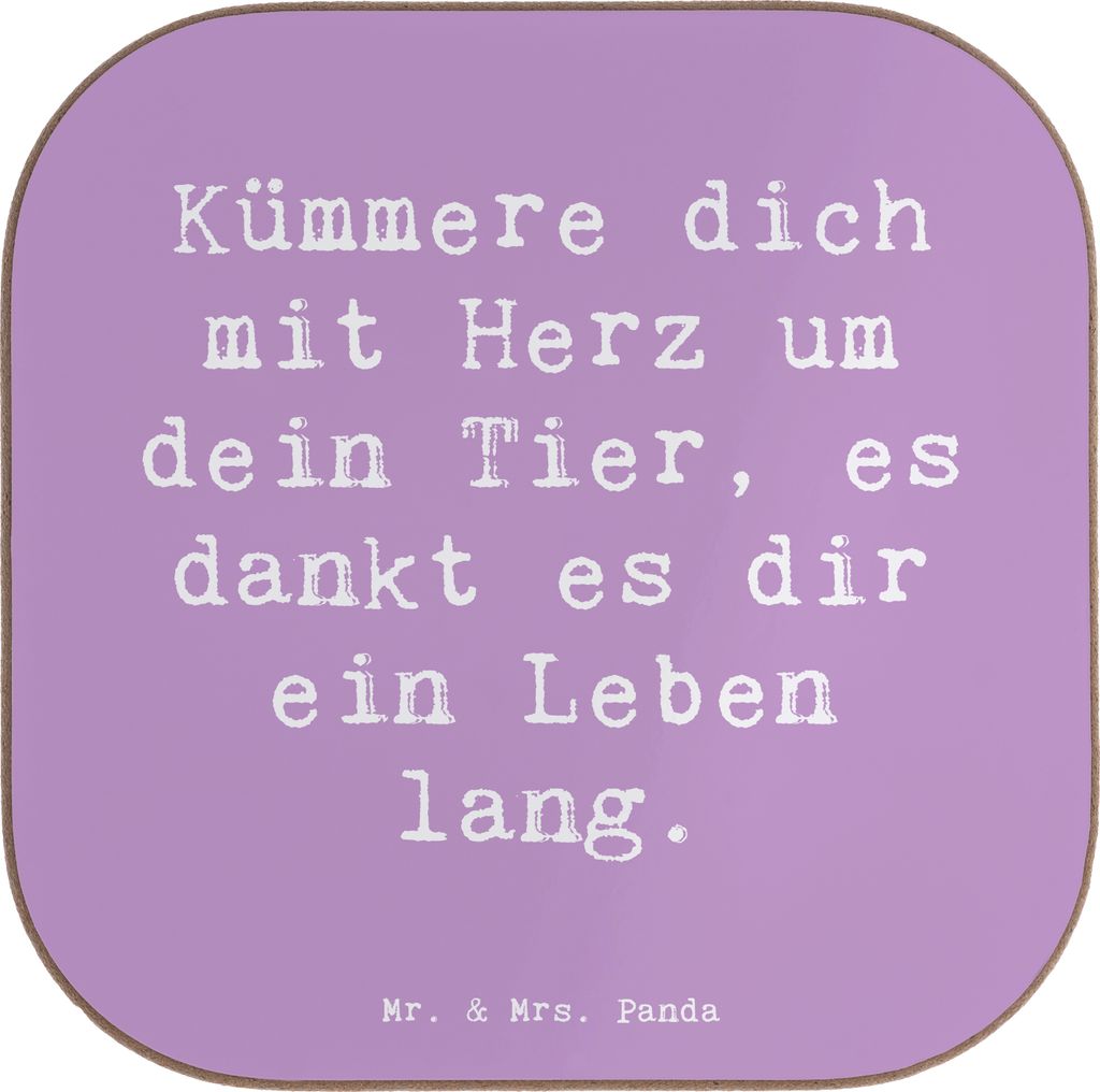Mr. & Mrs. Panda Flaschenuntersetzer Spruch Haustiere pflegen - Lavendeltraum - Geschenk, Getränkeuntersetzer, Zuversicht, Untersetzer für Gläse...