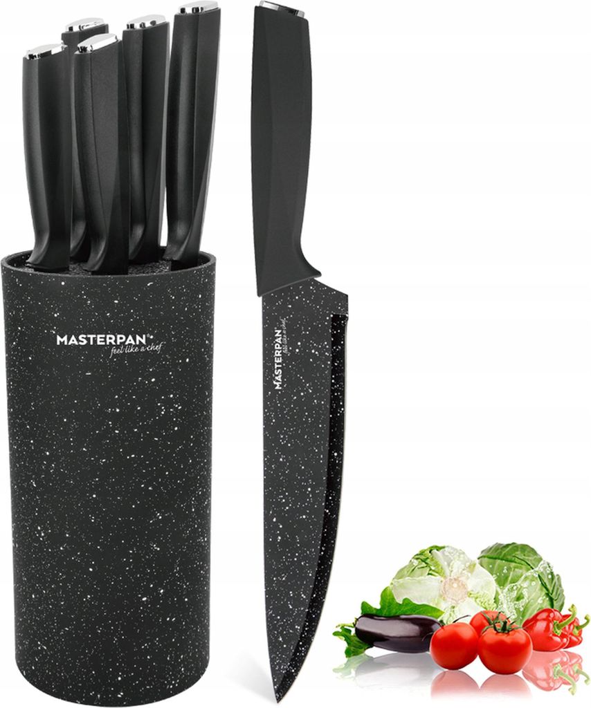 Marmor-Küchenmesser-Set im Block 6-teilig SHARP Premium