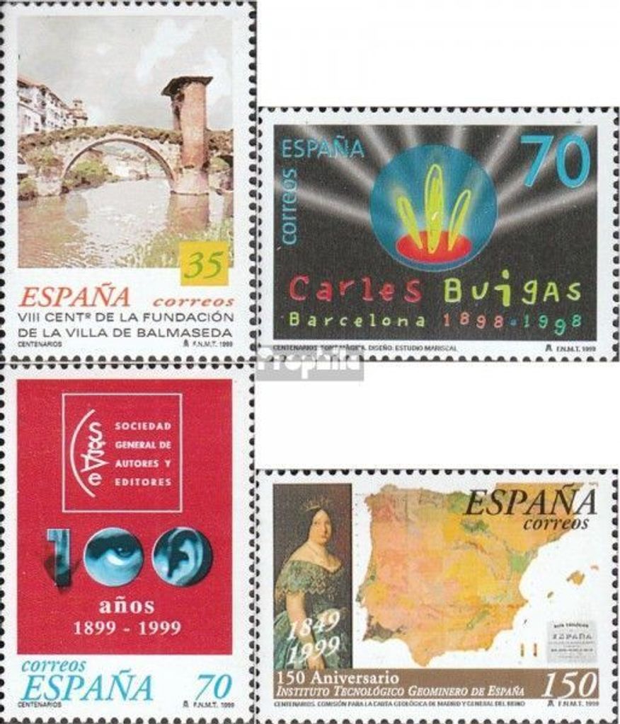 Briefmarken Spanien 1999 Mi 3484-3487 (kompl.Ausg.) postfrisch Jahrestage