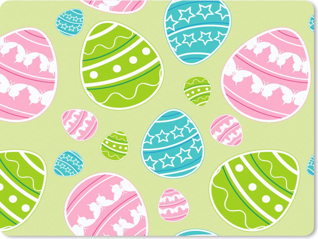 MuchoWow Mauspad Mousepad Osterei - Schnittmuster - Ostern 40x30 cm - Mousepads - Maus Mat - Pad - Mausunterlage - Anti Rutsch