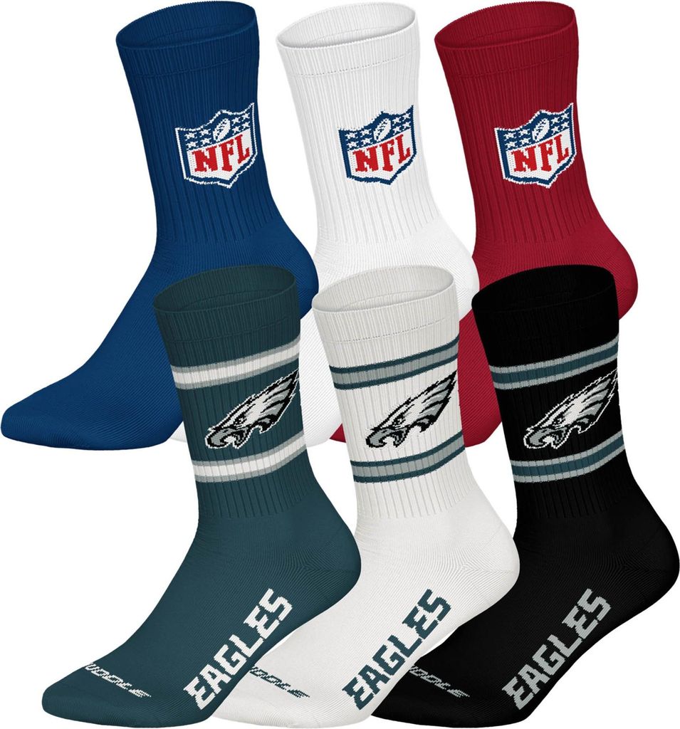 NFL Uni Socken, 6er Pack - NFL Teams, 6Pack Crew Socks, Produktbild 