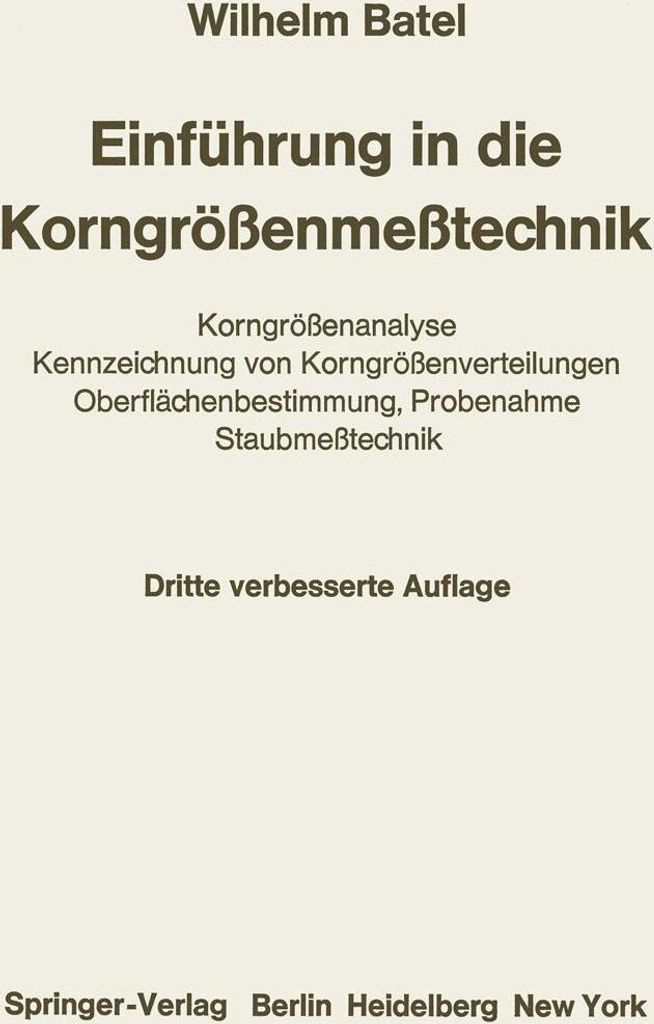 Einführung in die Korngrößenmeßtechnik