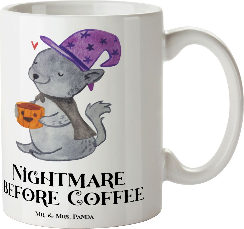 Mr. & Mrs. Panda Tasse Kater Kaffee - Weiß - Geschenk, Dekoration, Kaffeetasse, schöne, haferl, Magie, cappuccinotasse, milchtasse, Hexe, Trinkbe...