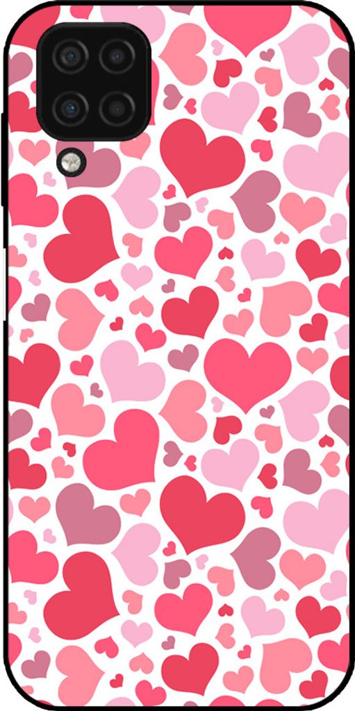 Smartphonica Telefon Fall geeignet für Samsung Galaxy A12 mit Herzen drucken - Herzen Design TPU Backcover Fall - Kinder Fall mit Herzen Design