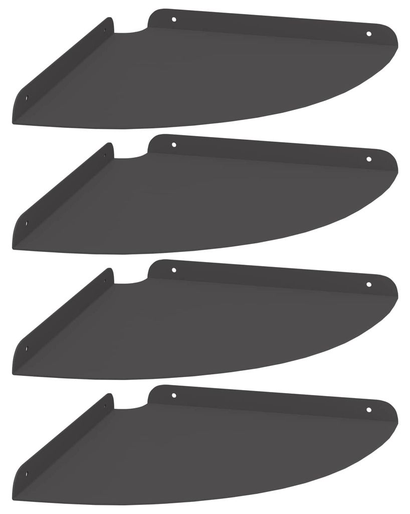 Schwebendes Regal mit Regal 4 pcs Schwarz 30 x 30 x 2 cm