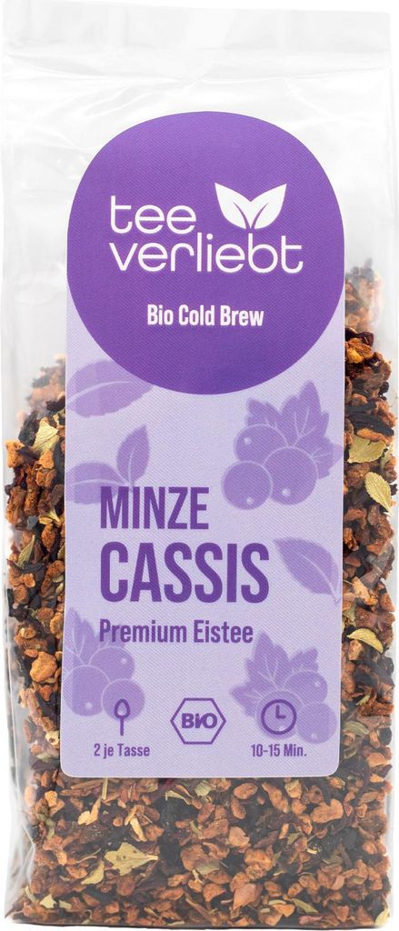 teeverliebt – Cassis Minze Cold Brew | 100g | Premium Eistee