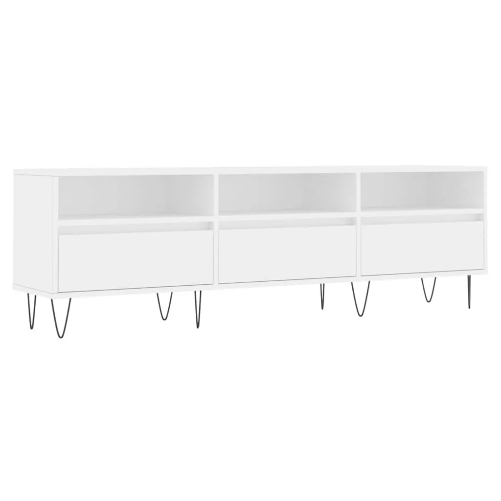 Mobile TV SYFAX Bianco 150cm Legno Multistrato - Ideale per Console e Cinema