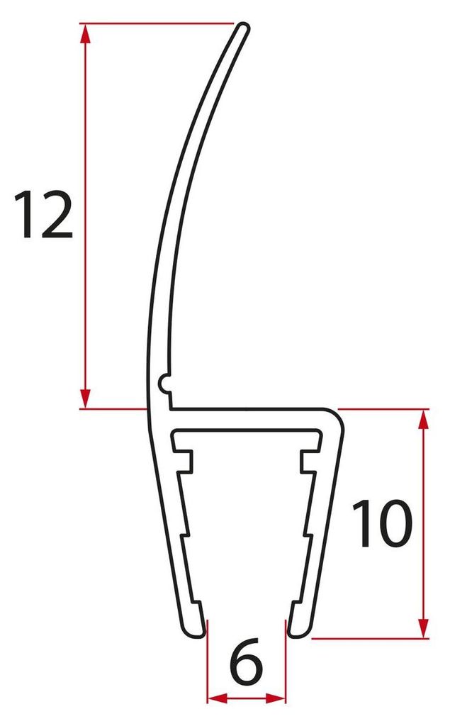 Polysan Satz vertikale Dichtung für Glas 6mm