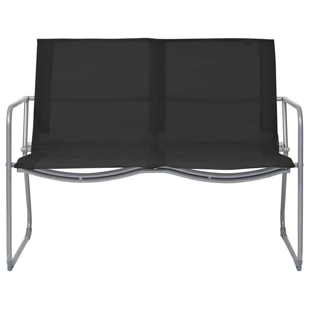 vidaXL Ensemble de salon de jardin 4 pièces en tissu et acier noir 110cm