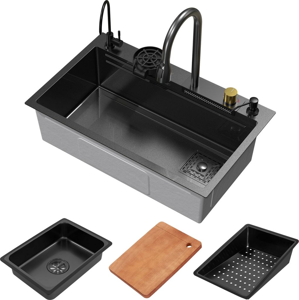 ML-Design Spülbecken aus Edelstahl, Anthrazit, mit Produktbild 