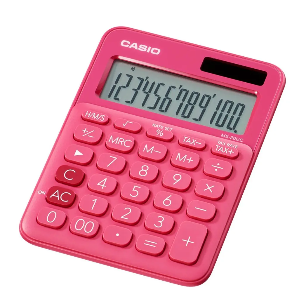 Casio MS-20UC-RD Rossa: Calcolatrice Desktop 12 Cifre Design Elegante - 14
