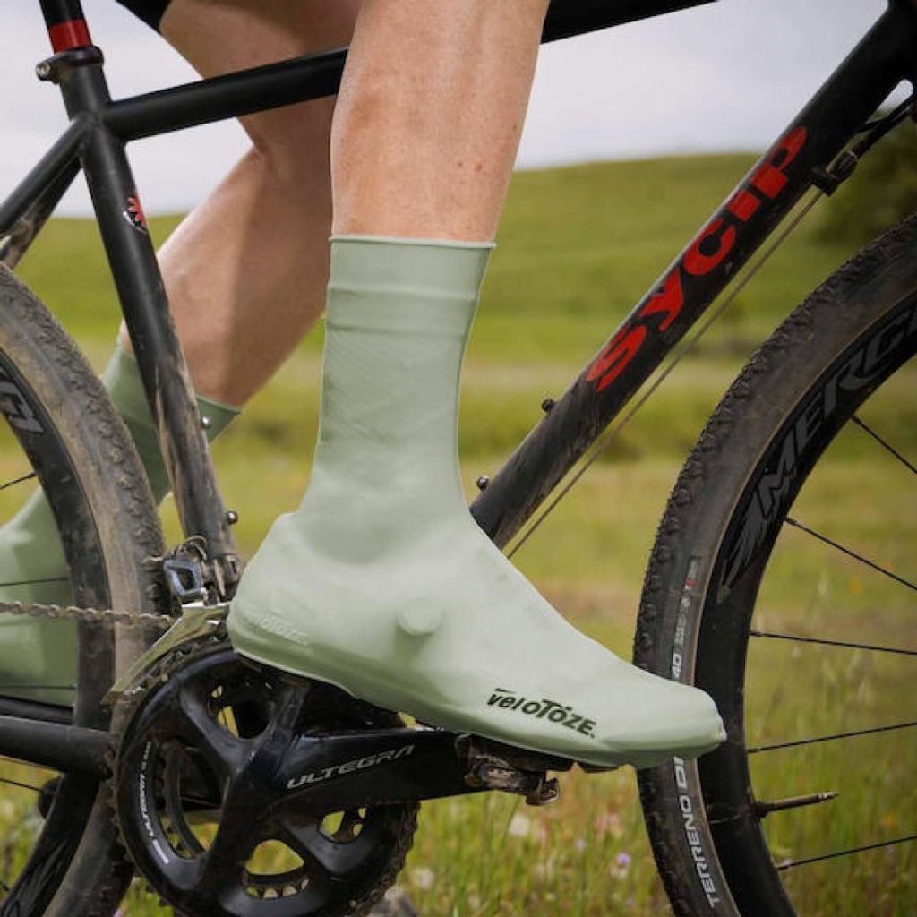 VeloToze Überschuh Silicone Snap Road lang L (43-46) dusty green - warm, wass...