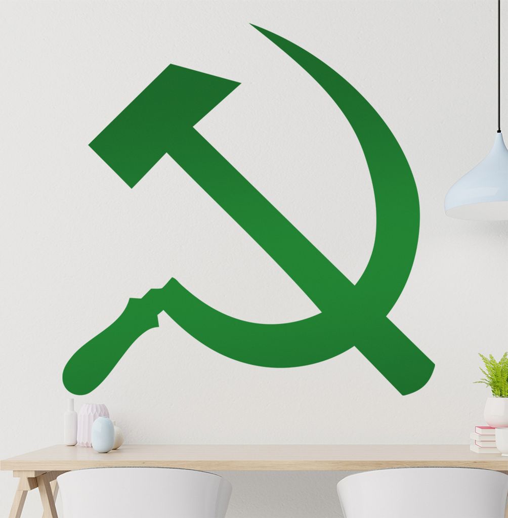 Hammer und Sichel Wandtattoo in 6 Größen - Wandaufkleber Wall Sticker - Dekoration, Küche, Wohnzimmer, Schlafzimmer, Badezimmer