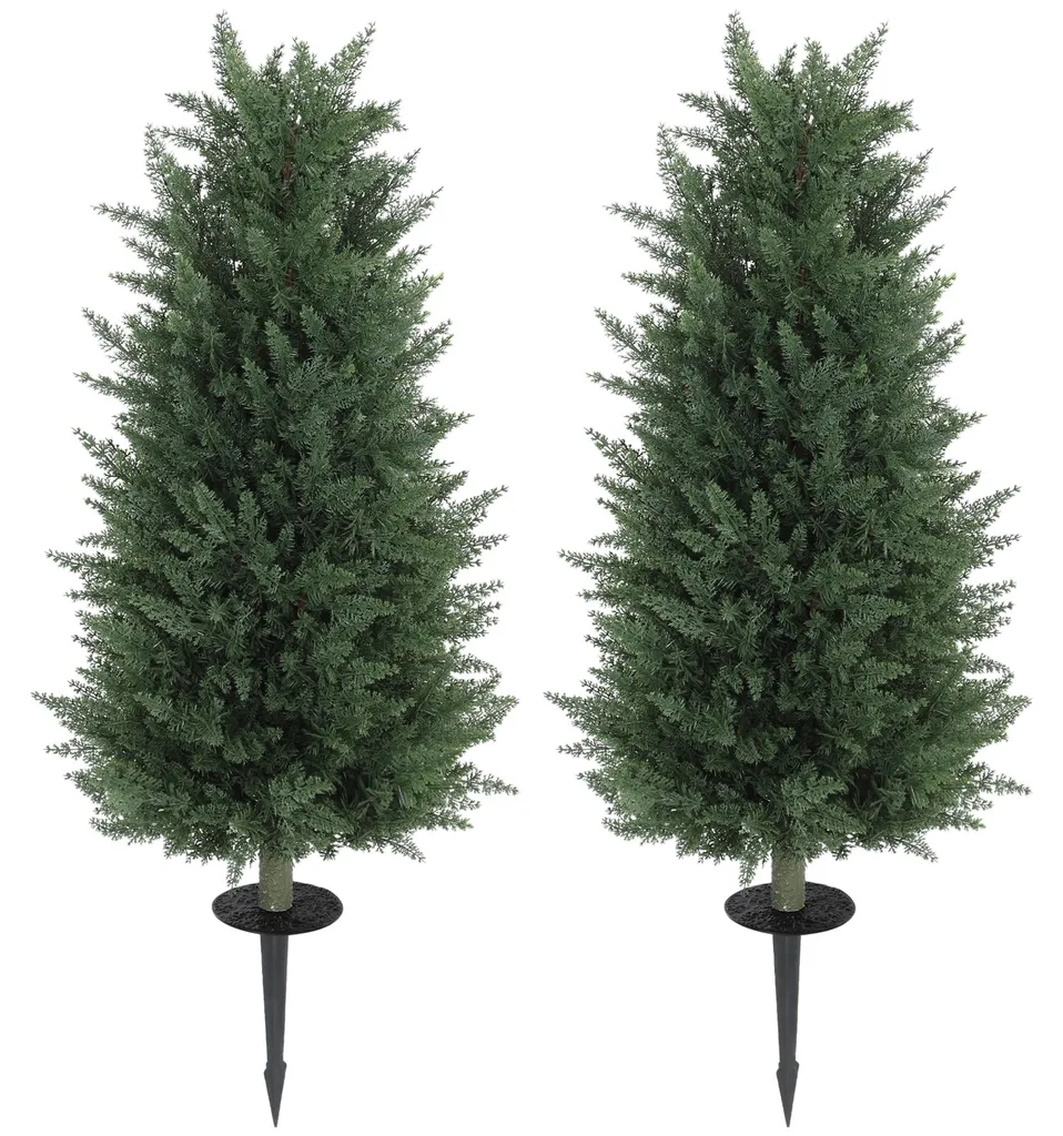 Plante Artificielle Lot de 2 Cyprès 100 cm : Fini l'Entretien Difficile