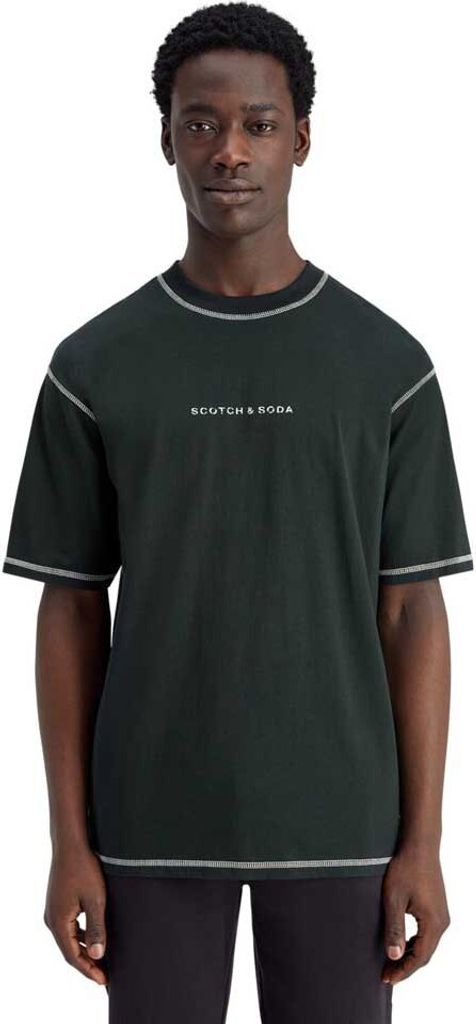 Scotch & Soda Core Logo Front Kurzarm-t-shirt Schwarz XL Mann Schwarz XL