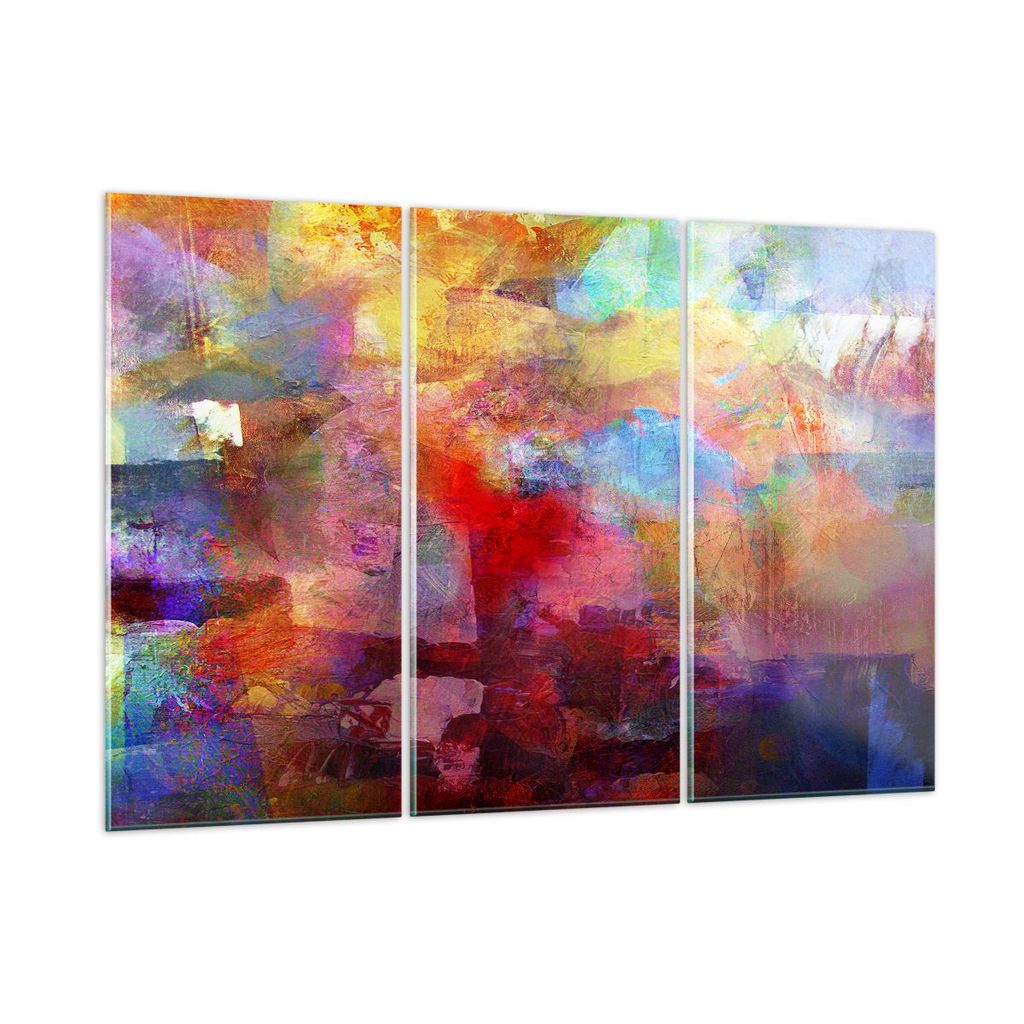 Bilder auf glas - Abstraktion modern - 105x70cm - Glasbilder - Wandbilder - Kunstdruck - zum Aufhängen bereit - Wanddekoration aus Glas - Glas Bil...