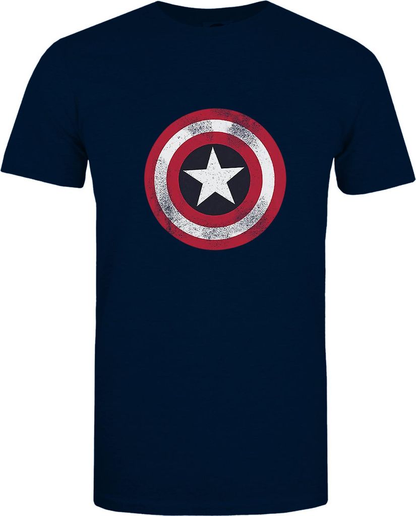 Captain America - T-Shirt für Herren TV298 (S) (Heide Blau)