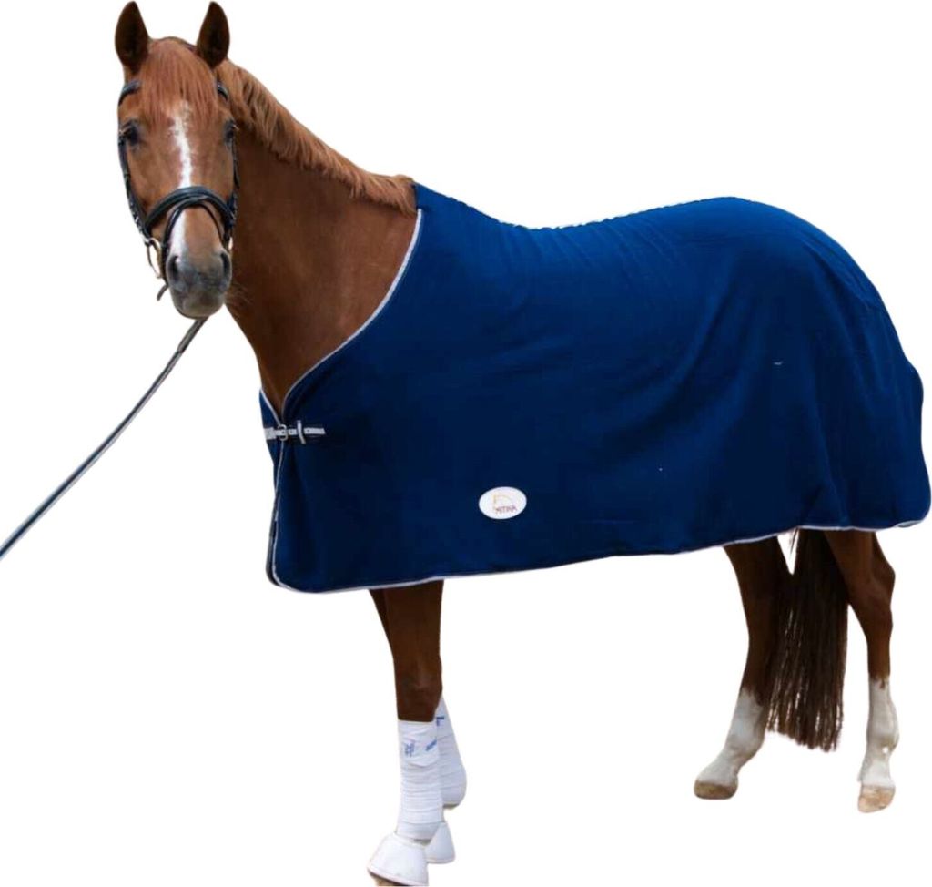 Fleecedecke Abschwitzdecke ASKIM navy ohne Kreuzgurten in 115