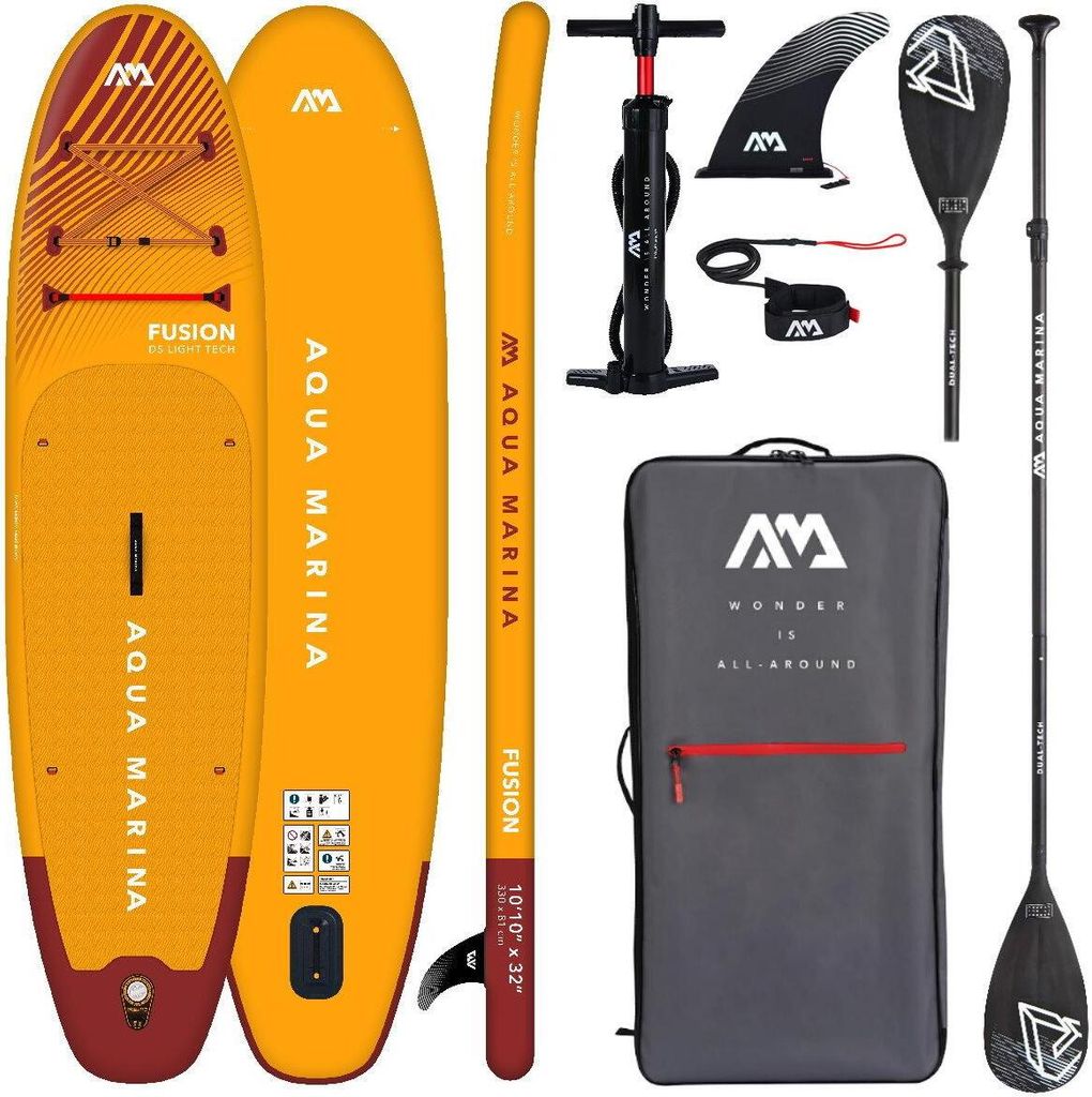 AQUA MARINA FUSION iSUP Board Set aufblasbar Stand Up Paddle 330cm Kajakpaddel