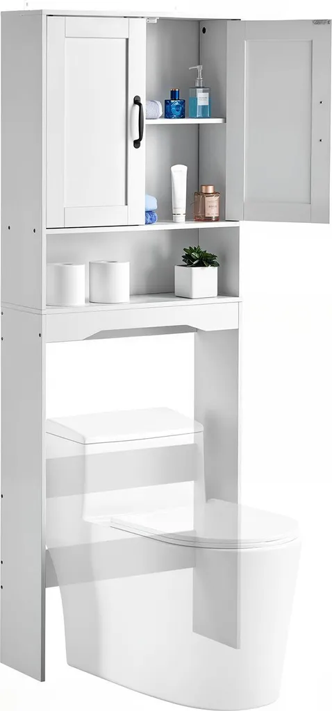 Mobile Sopra WC SucceBuy 65" H - Estetica Bianca e Ripiani Modulari