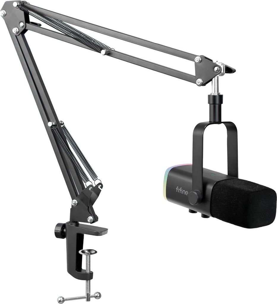 FIFINE XLR Streaming Mikrofon mit Arm USB Dynamisch Microphone Gaming PC Podcast