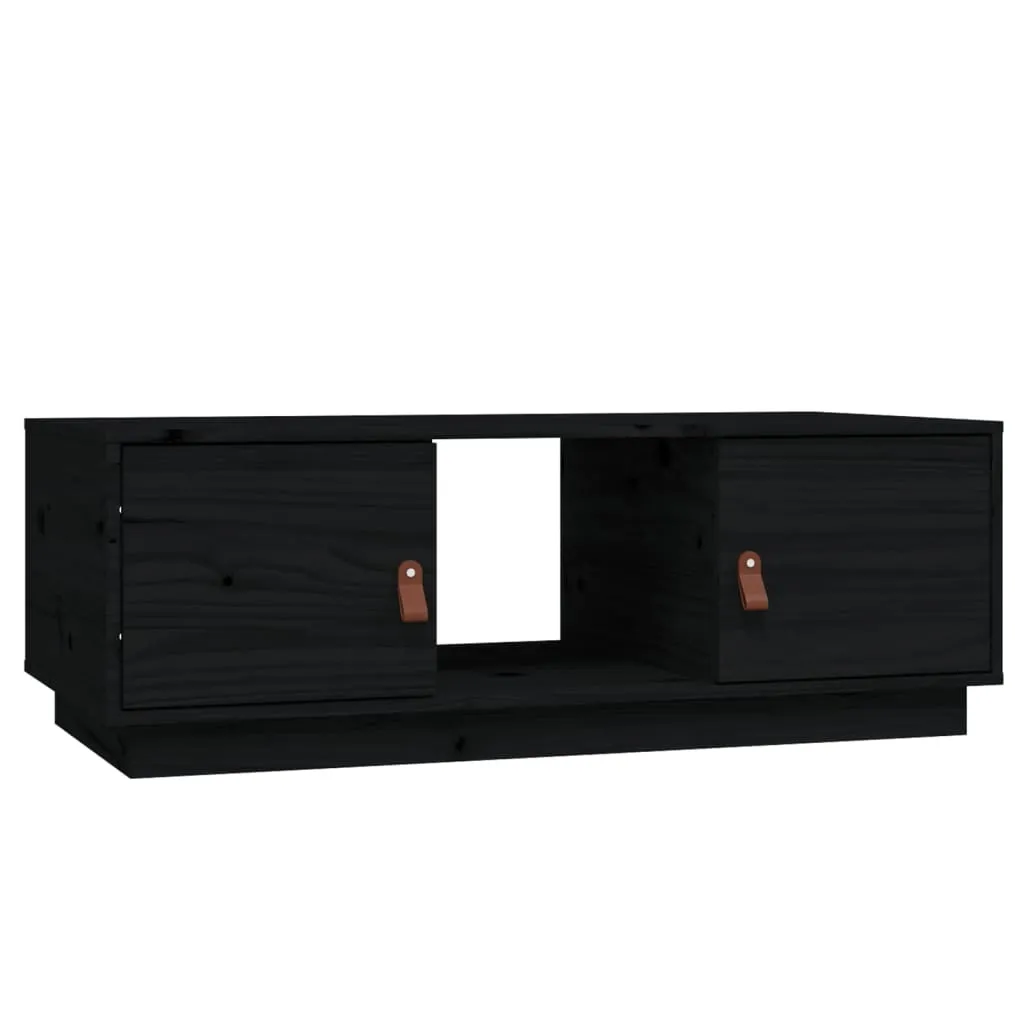 Offerta Tavolino Nero Legno Pino Massiccio 100x50x35 cm - Ordina Ora