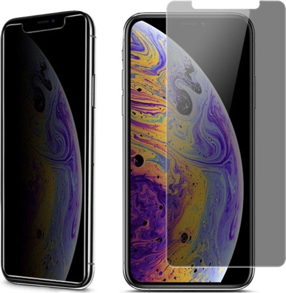 Apple iPhone XS Max Blickschutz Panzer Schutz Glas Anti-Spy Glasfolie 9H - 5 Stück