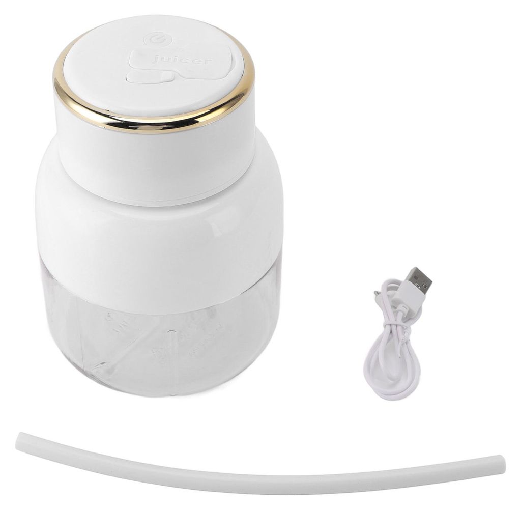 Portable Blender 800ml Capacity Electric Portable Juice Cup USB Rechargeable Juicer Blender for Home Sport Office Camping White