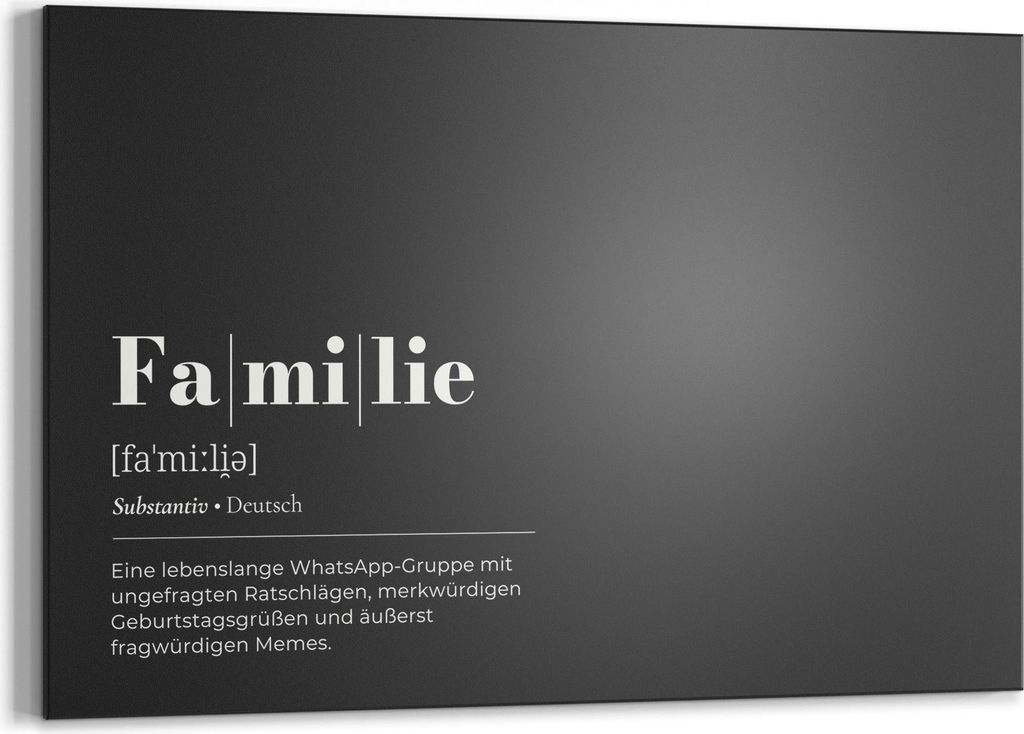 DEQORI Kreidetafel 90x60 cm 'Familie - Definition' Tafel Wandtafel Schreibtafel