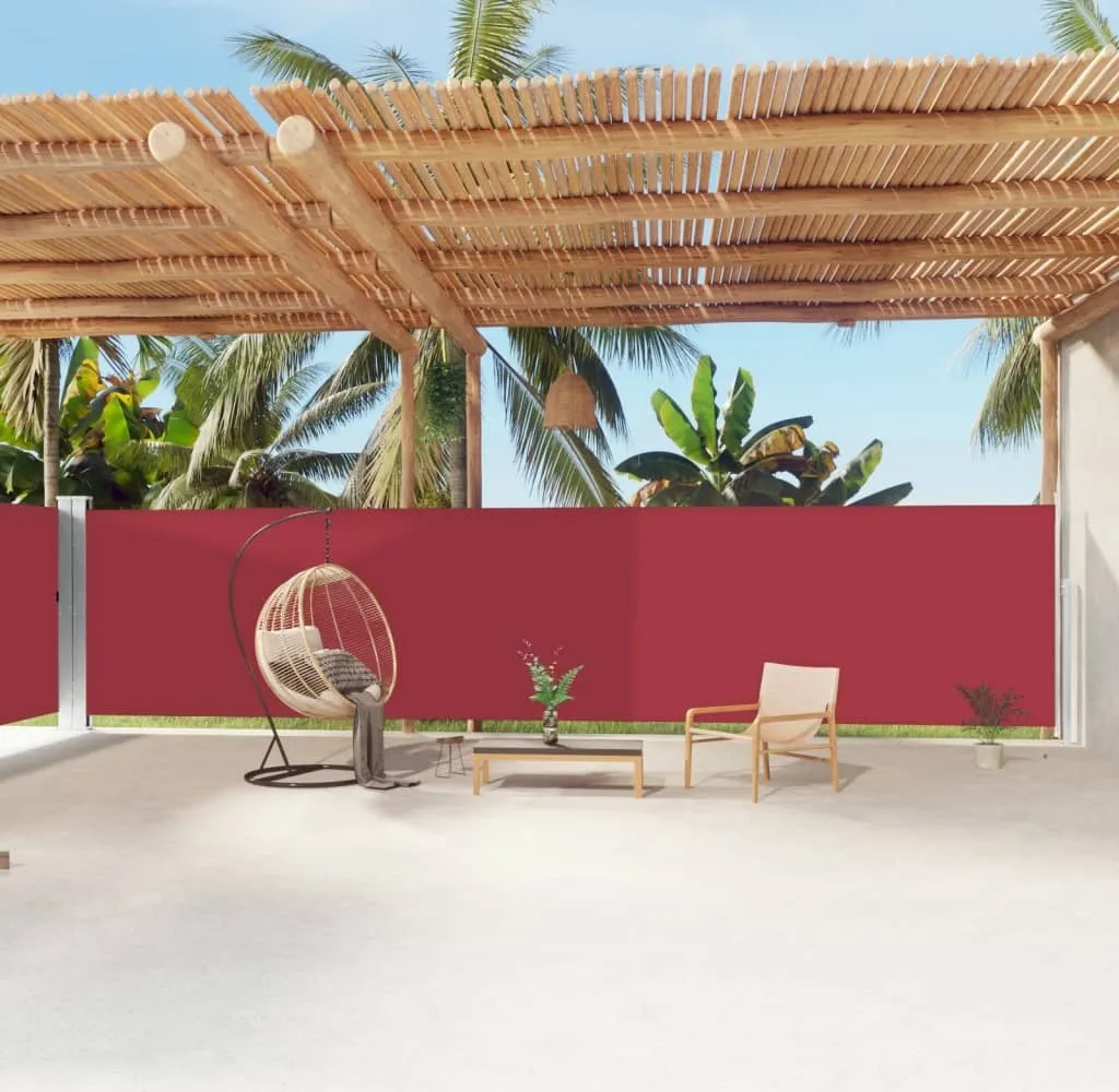 Tenda Laterale Estensibile Rossa 180x1200 cm | Privacy e Ombra da Giardino